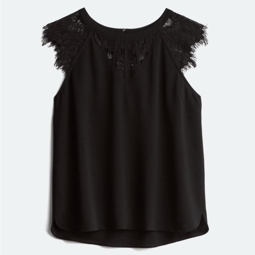 Brixton Ivy- Jarred Lace Detailed Cap-Sleeve Blouse